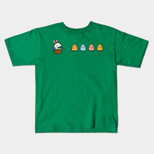 Pac-Easter Bunny Kids T-Shirt by krisren28